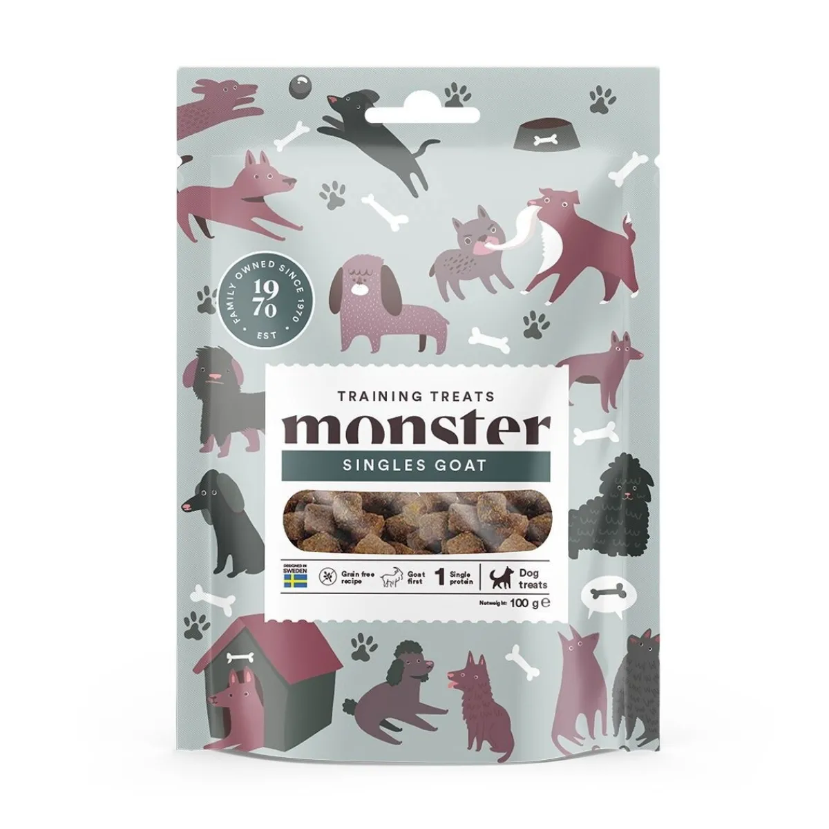 Monster Pet Food Pikkuherkut Ja Treeninamit*Monster Dog Training Treats vuohi 100g