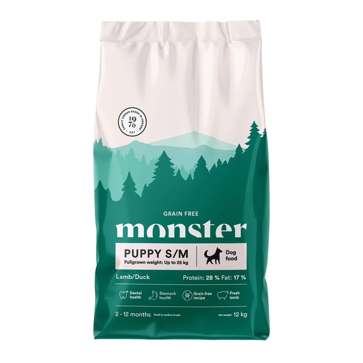 Monster Pet Food Penturuoka|Koiran Kuivaruoka*Monster Puppy S/M Grain Free Lammas & Ankka
