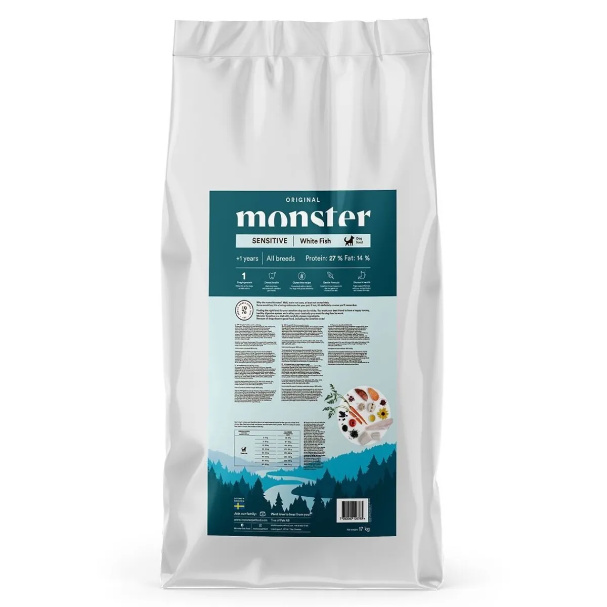 Monster Pet Food Koiranruoat Erityistapeisiin|Koiran Kuivaruoka*Monster Sensitive Kala