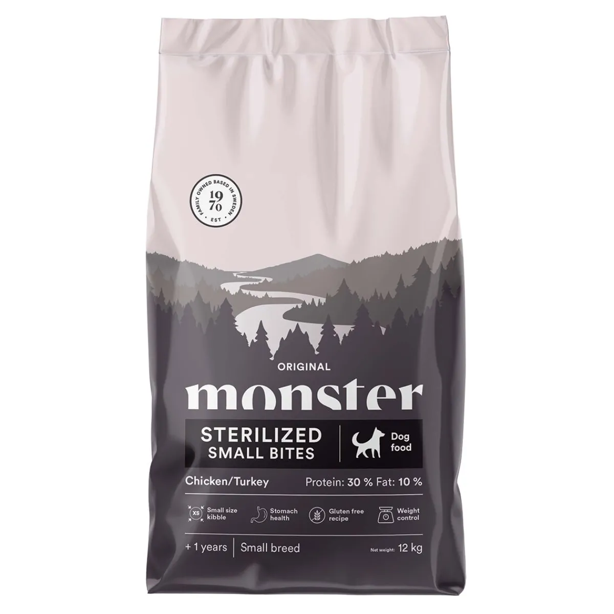 Monster Pet Food Koiranruoat Erityistapeisiin|Koiran Kuivaruoka*Monster Sterilized Small Bites Chicken & Turkey