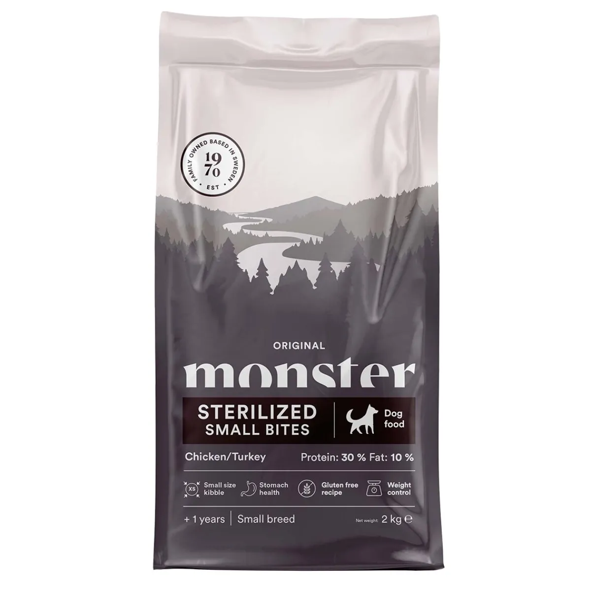 Monster Pet Food Koiranruoat Erityistapeisiin|Koiran Kuivaruoka*Monster Sterilized Small Bites Chicken & Turkey