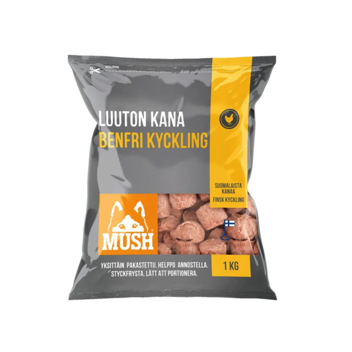 Mush Ruokinnan Monipuolistaminen|Kotimainen Koiranruoka*Luuton kana 1kg
