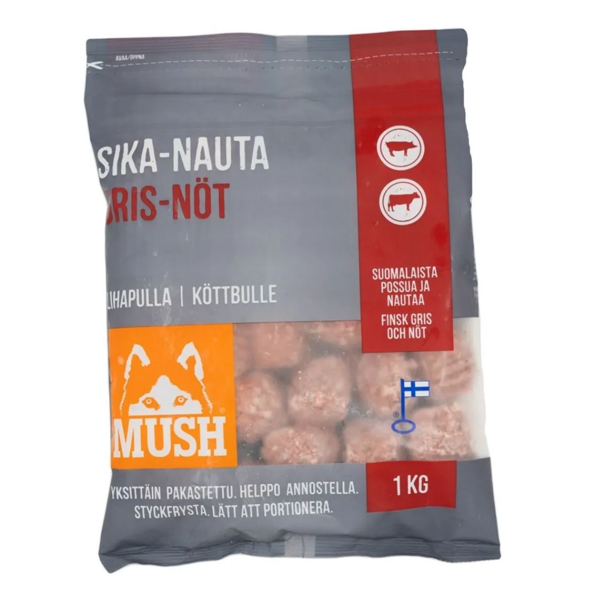 Mush Ruokinnan Monipuolistaminen|Kotimainen Koiranruoka*Sika-nauta 1kg