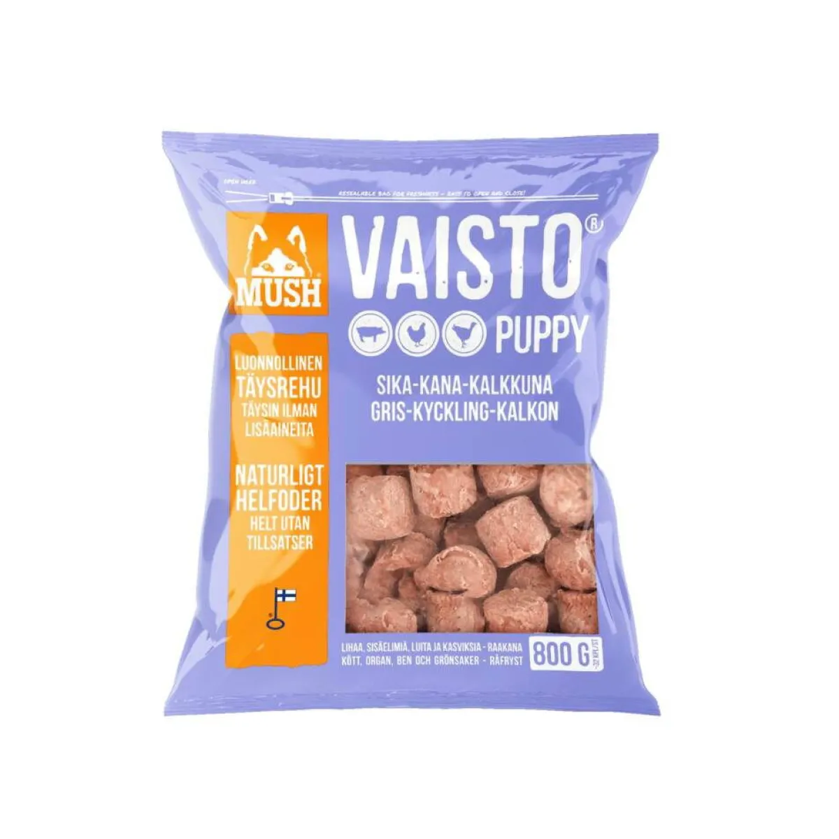 Mush Ruokinnan Monipuolistaminen|Kotimainen Koiranruoka*Vaisto Puppy sika-kalkkuna-kana