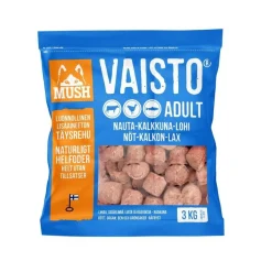 Mush Ruokinnan Monipuolistaminen|Kotimainen Koiranruoka*Vaisto® Sininen nauta-kalkkuna-lohi