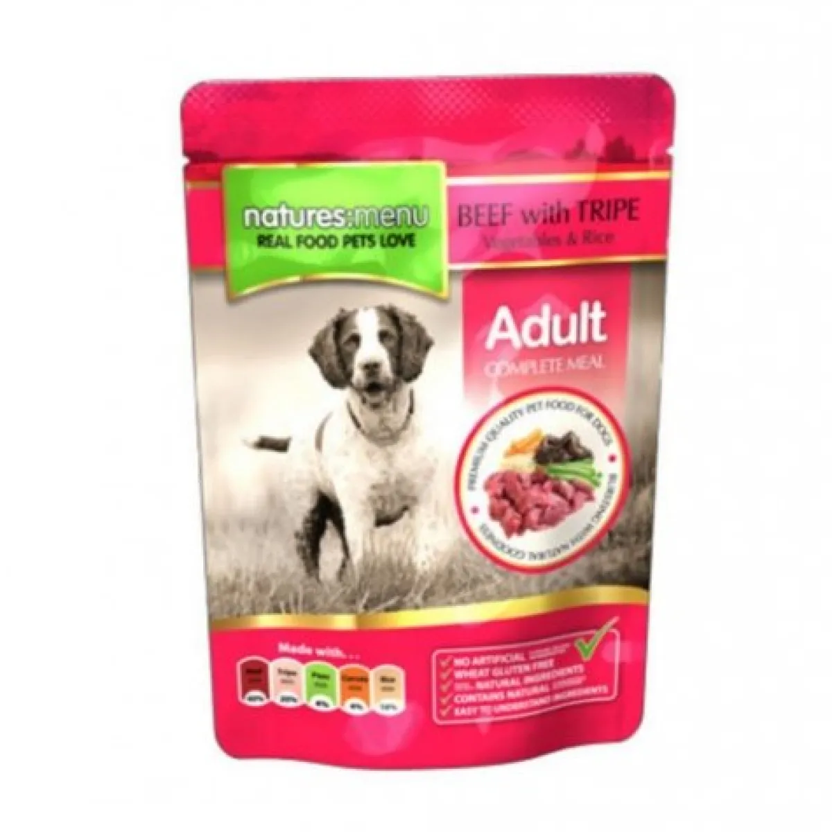 natures:menu Koiran Märkäruoka Ja Makkarat*Dog Nauta & naudanmaha 300g