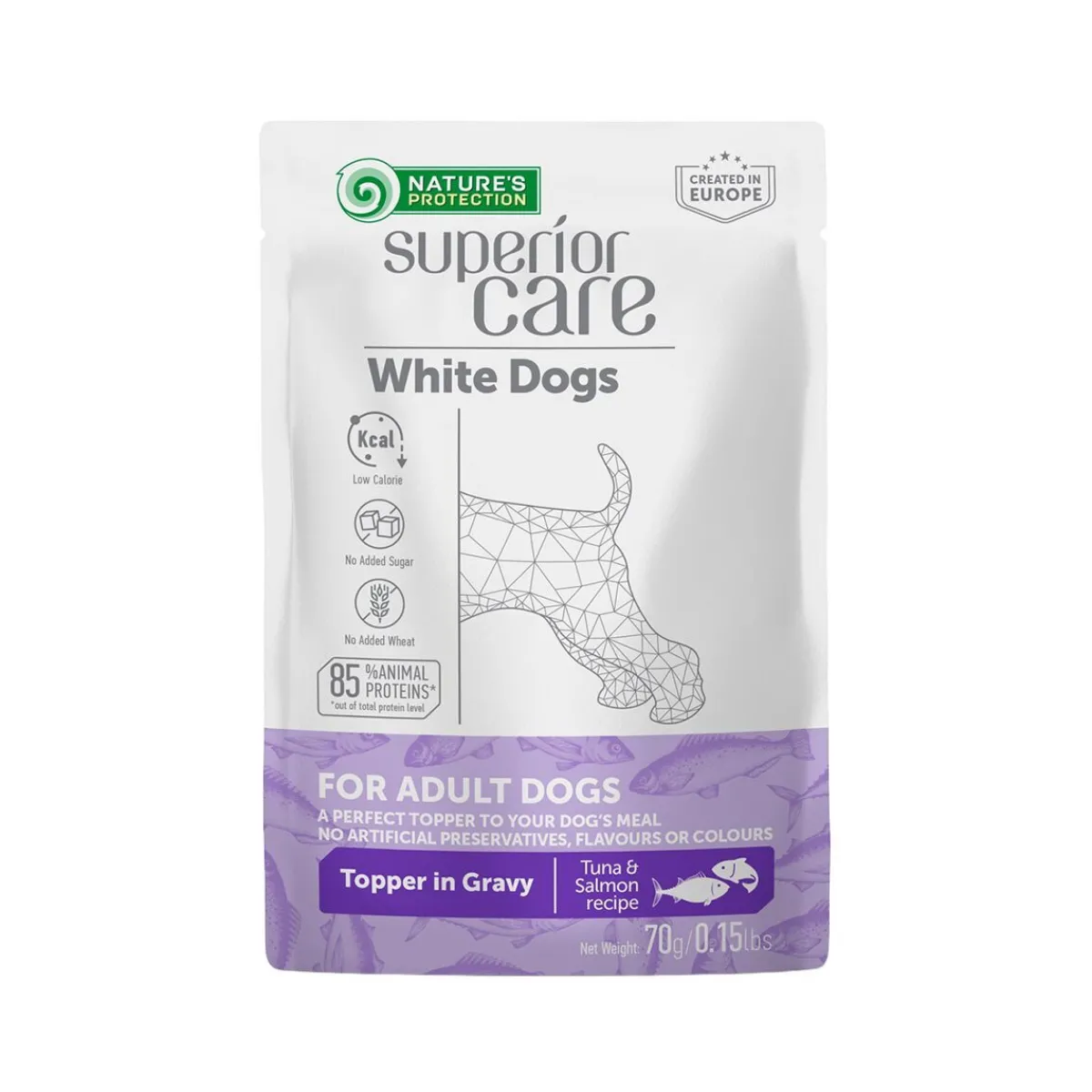 Nature's Protection Koiran Märkäruoka Ja Makkarat*Superior Care White Adult Tonnikala & Lohi 70 g