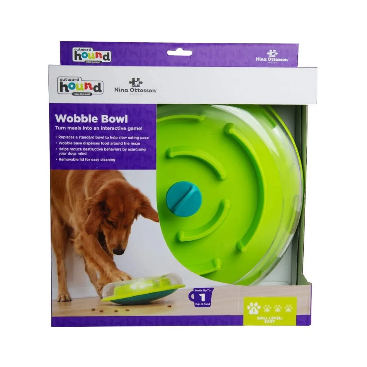 Nina Ottosson Koiran Aktivointilelut Ja -Pelit*Dog Wobble Bowl lime