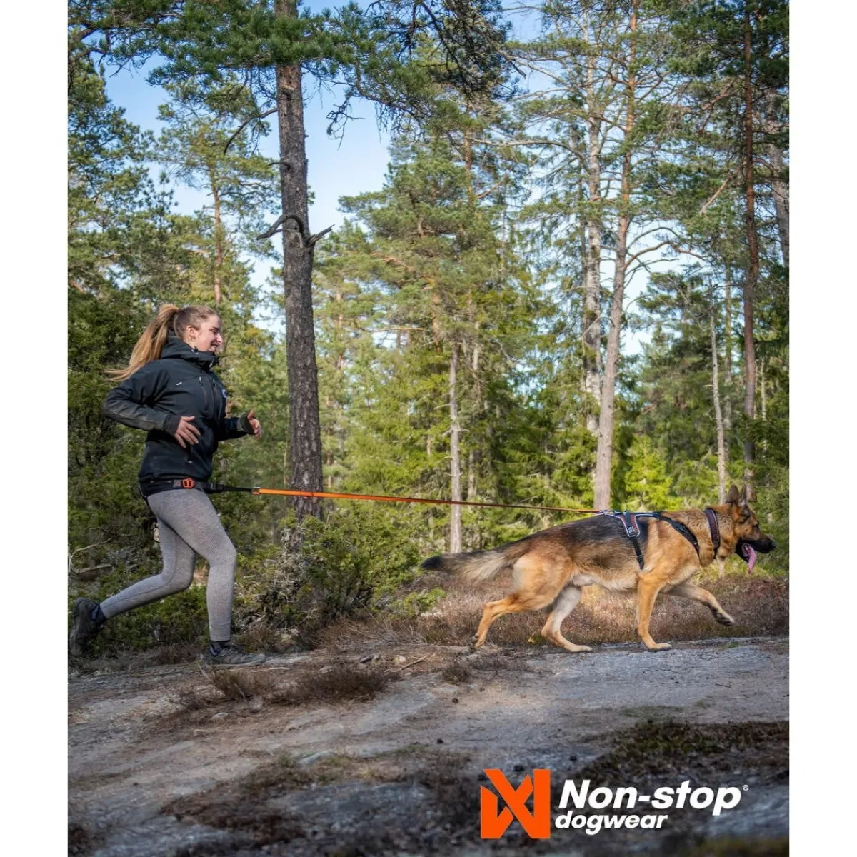 Non-stop dogwear Koiran Valjaat*Non-Stop Rock -koiran valjaat, musta/oranssi