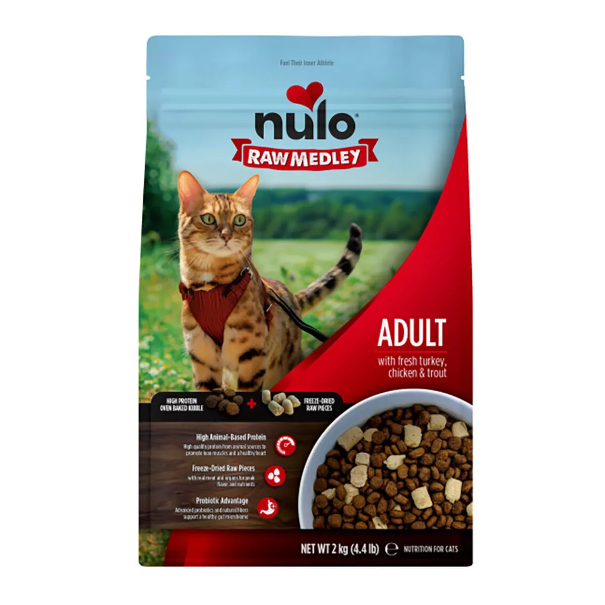 Nulo Koiran Kuivaruoka|Uutuudet Kissoille*Raw Medley Cat Adult Fresh Turkey, Chicken & Trout