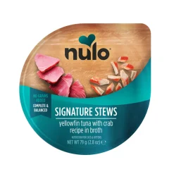 Nulo Kissan Märkäruoka|Uutuudet Kissoille*Signature Stews Cat keltaevätonnikala & rapu liemessä 79 g