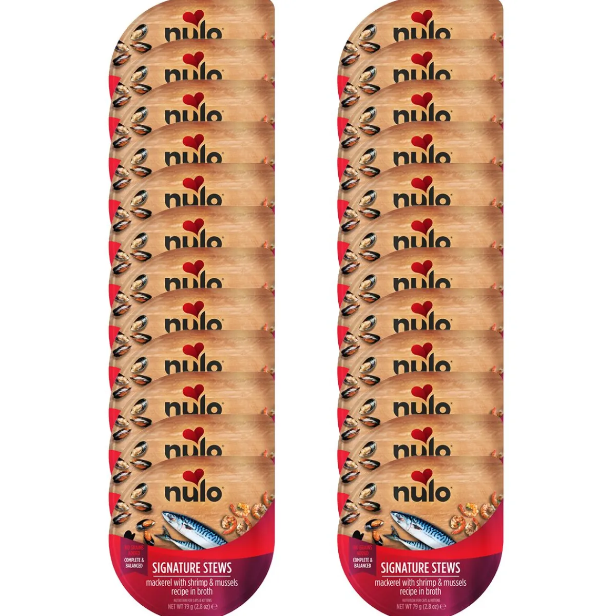 Nulo Kissan Märkäruoka|Uutuudet Kissoille*Signature Stews Cat makrilli, katkarapu & simpukat 79 g