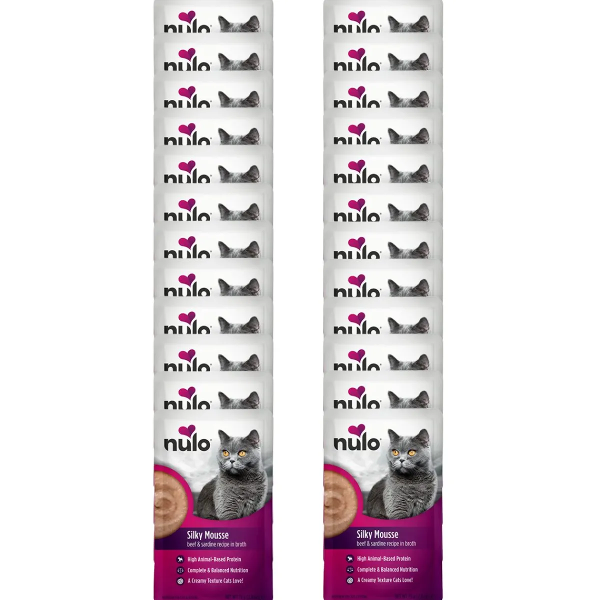 Nulo Kissan Märkäruoka|Uutuudet Kissoille*Silky Mousse Cat nauta & sardiini liemessä 79 g