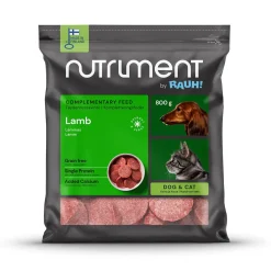 Nutriment by Rauh! Ruokinnan Monipuolistaminen|Kotimainen Koiranruoka*Lammasmedaljonki 800 g