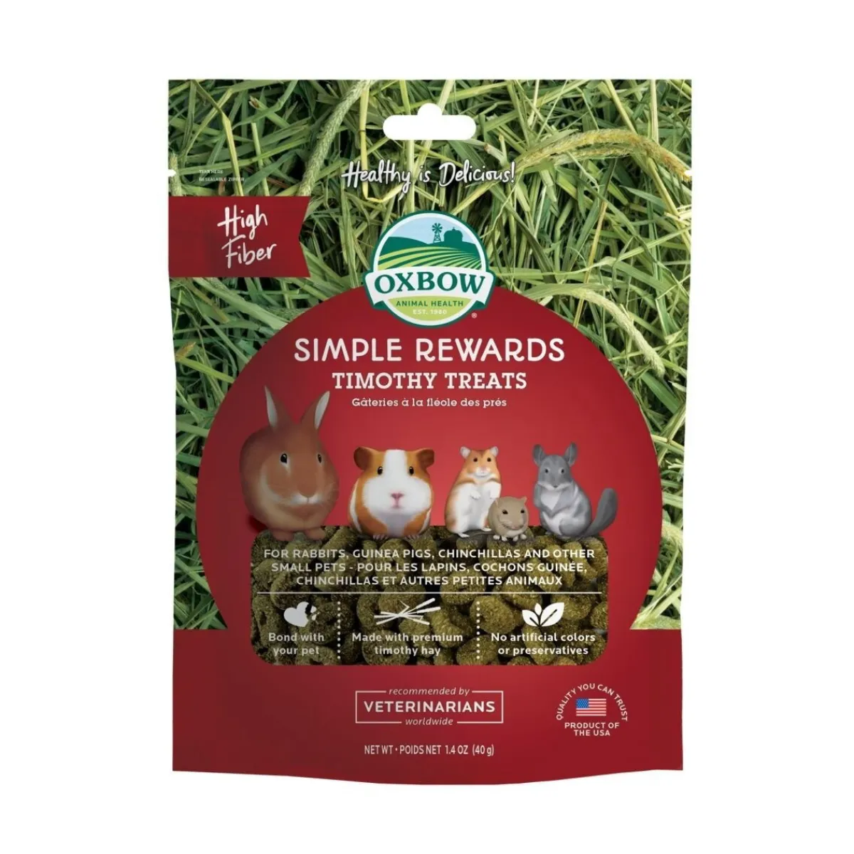 Oxbow Kanin Herkut|Hamsterin Herkut*Simple Rewards timothy treats 40g