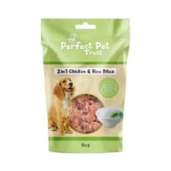 Perfect Pet Pehmeät Koiran Herkut|Pikkuherkut Ja Treeninamit*2in1 kana-riisipalat 80g