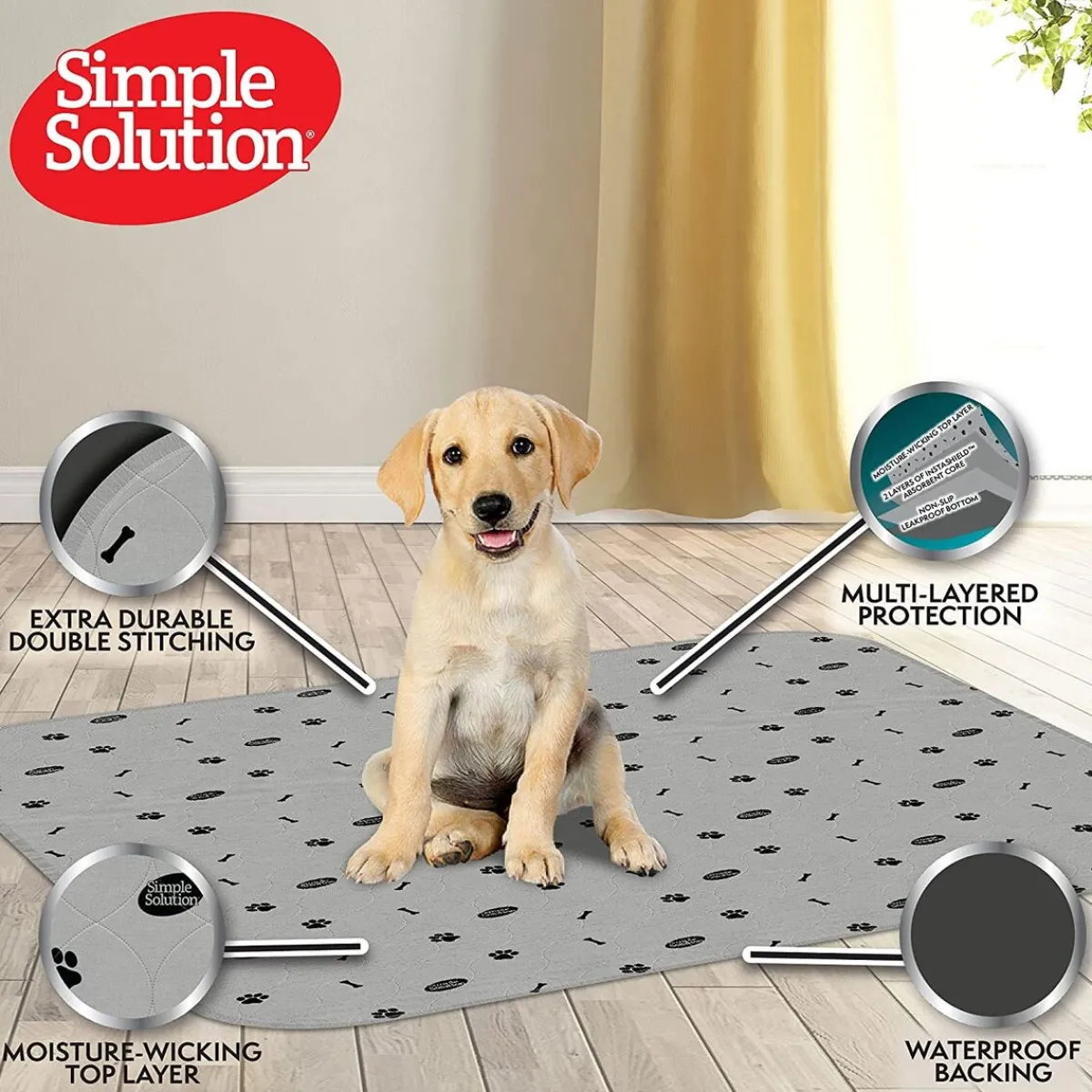 Simple Solution Siivous Ja Puhdistus|Pennun Pissa-Alustat*Pestävä pissa-alusta koiralle , 2 kpl