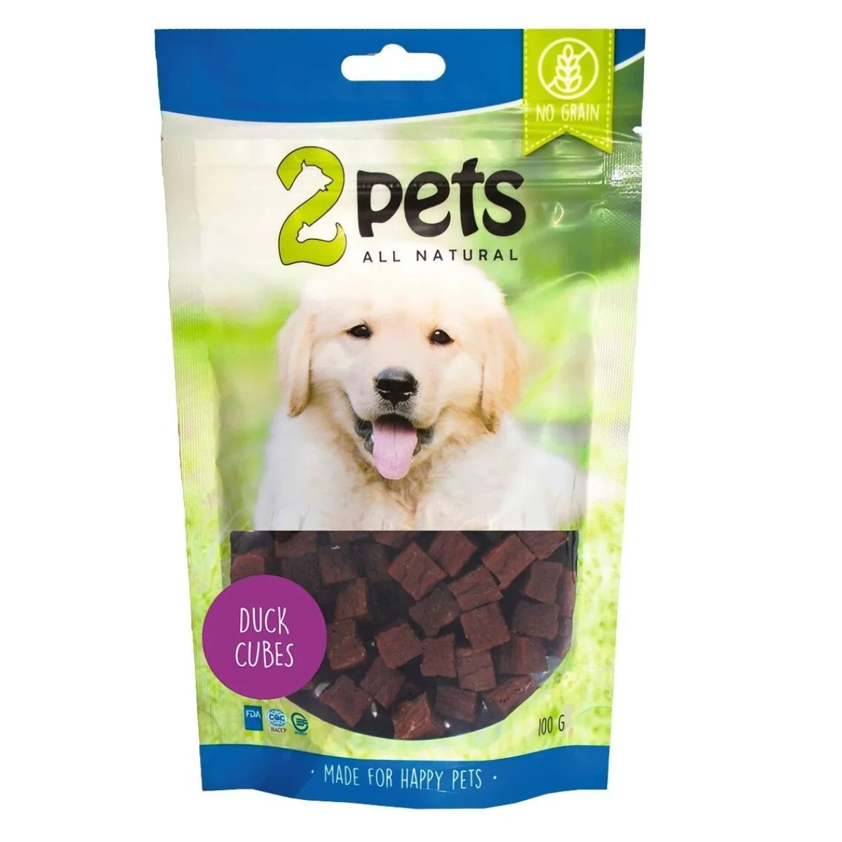 2Pets Pikkuherkut Ja Treeninamit|Pehmeät Koiran Herkut*Ankanlihakuutiot 100 g