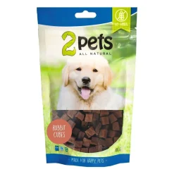2Pets Pikkuherkut Ja Treeninamit|Pehmeät Koiran Herkut*Kaninlihakuutiot 100 g