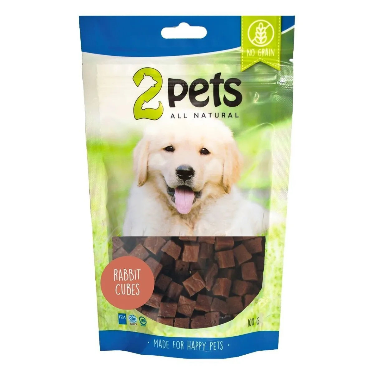 2Pets Pikkuherkut Ja Treeninamit|Pehmeät Koiran Herkut*Kaninlihakuutiot 100 g