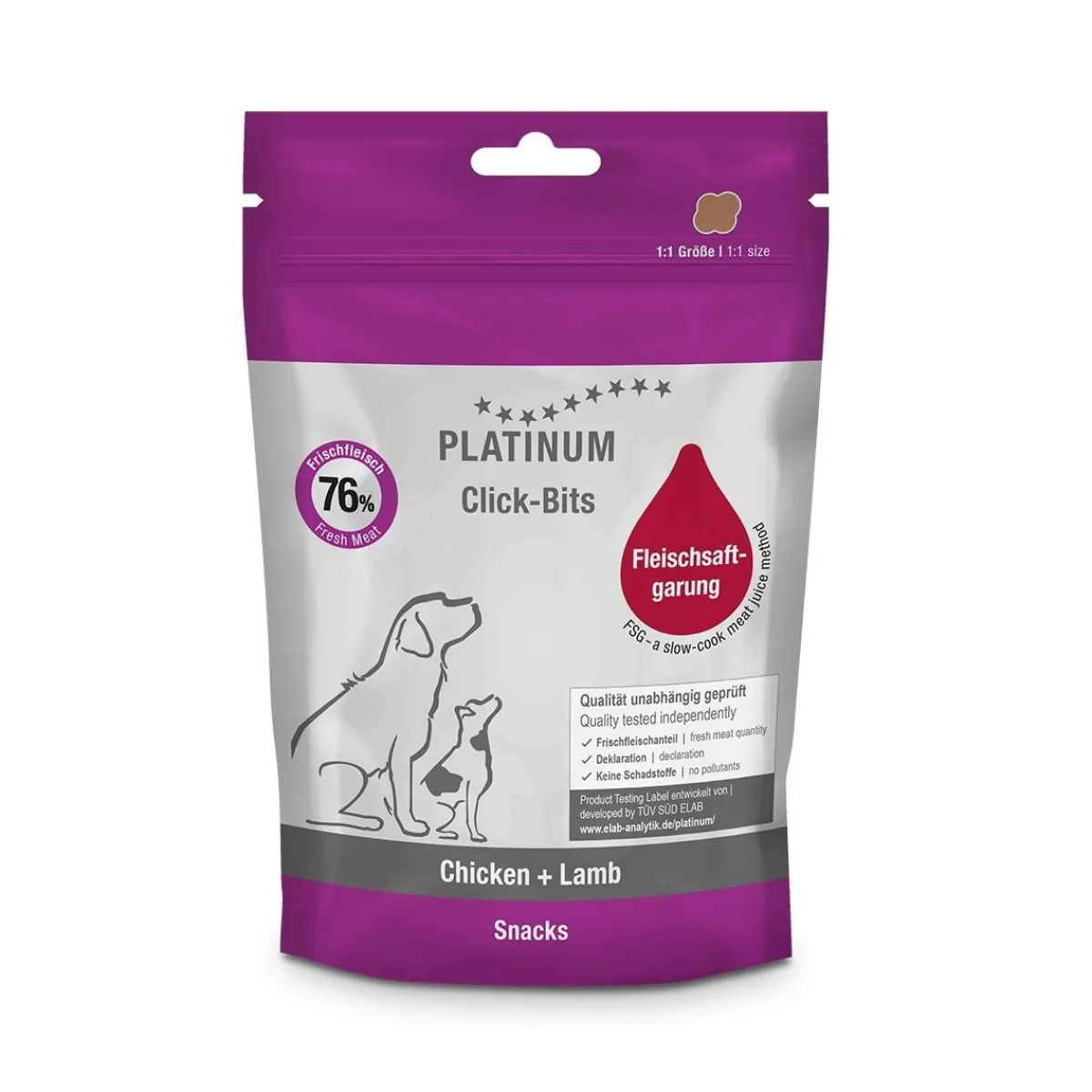Platinum Pikkuherkut Ja Treeninamit*Click Bits Kana & lammas, 300g