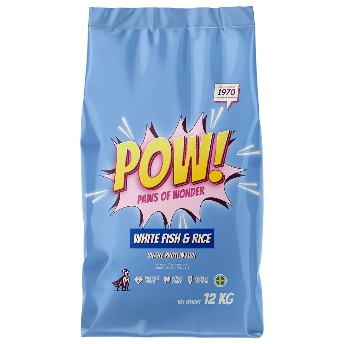 POW! Koiranruoat Erityistapeisiin|Koiran Kuivaruoka*Dog Adult White Fish & Rice