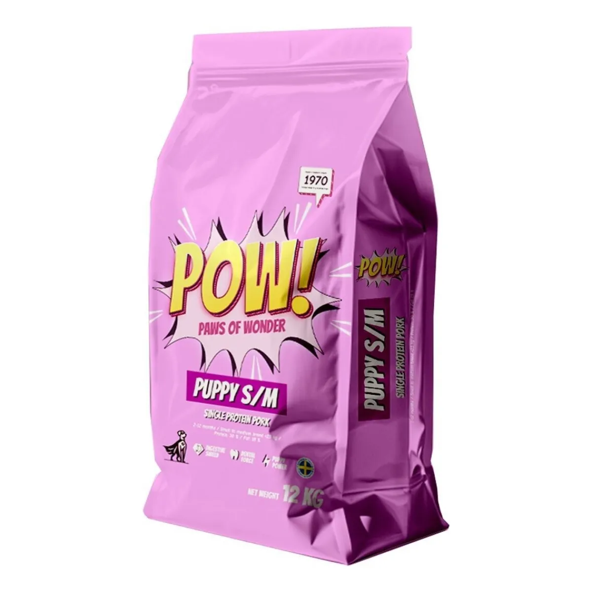 POW! Penturuoka|Koiran Kuivaruoka*Dog Puppy S/M Pork