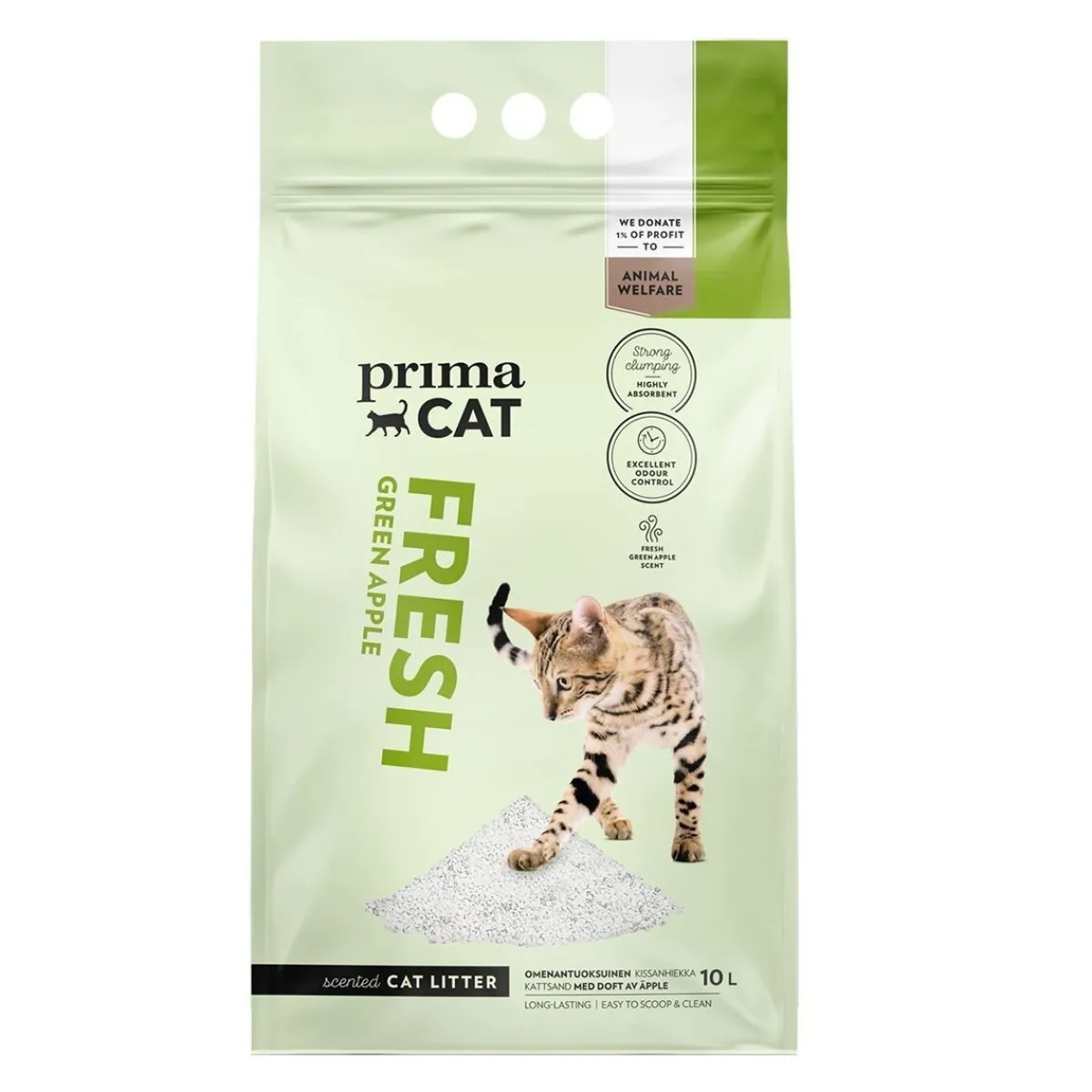 PrimaCat Paakkuuntuva Kissanhiekka|Hajustettu Kissanhiekka*Fresh Apple 10 L