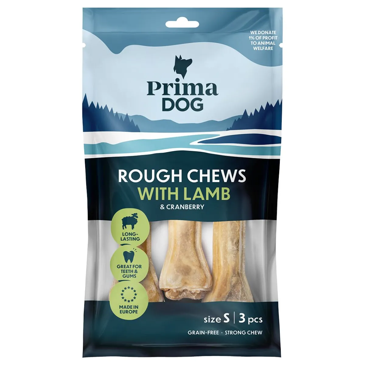 PrimaDog Puruluut|Tarjoukset Koirille*Rough Chews lammas-karpalo