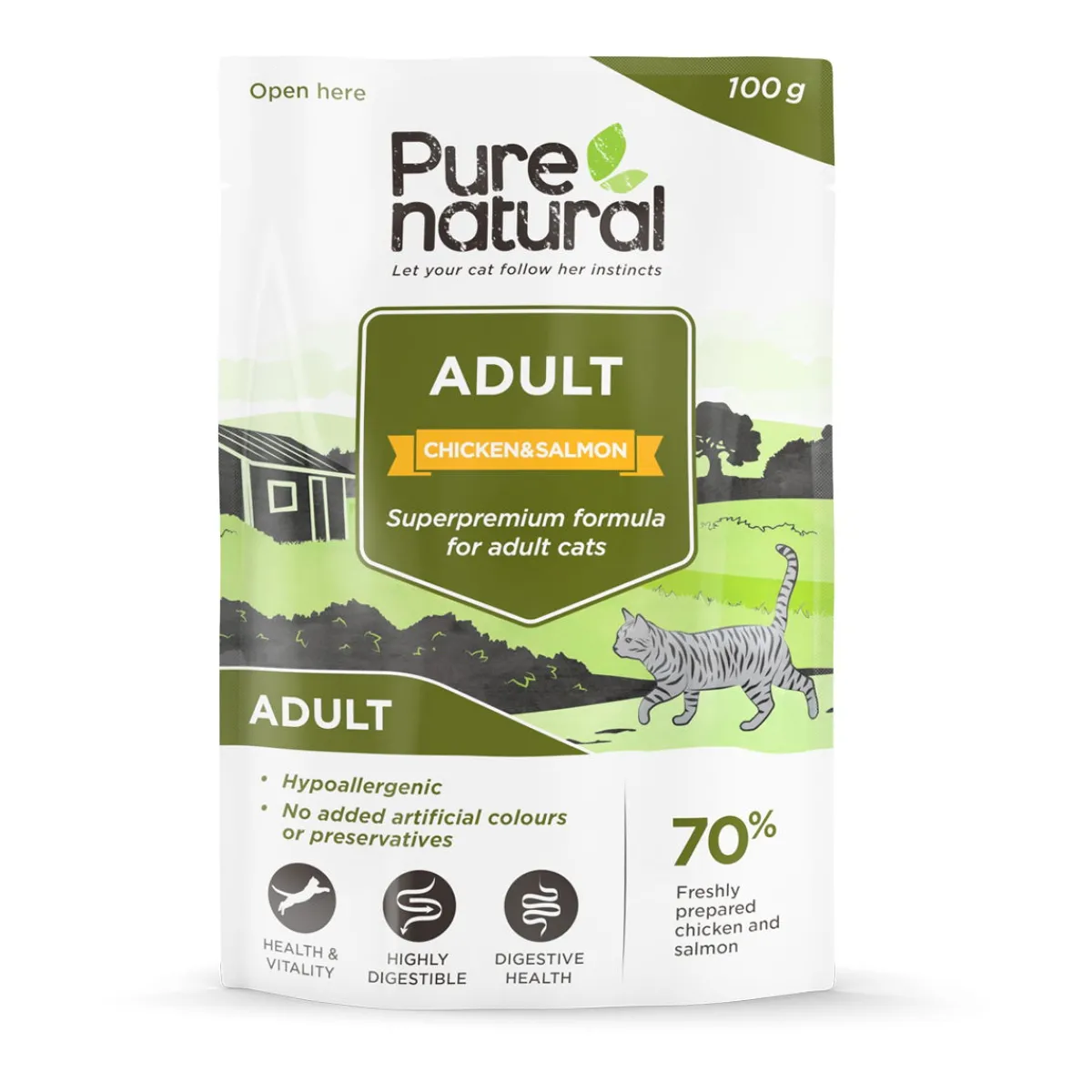 Purenatural Kissan Märkäruoka*Adult kana & lohi, 100g