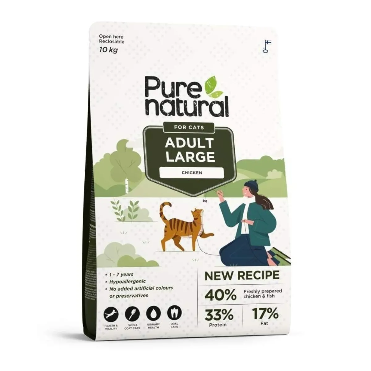 Purenatural Kissan Kuivaruoka|Kotimainen Kissanruoka*Cat Adult Large Chicken