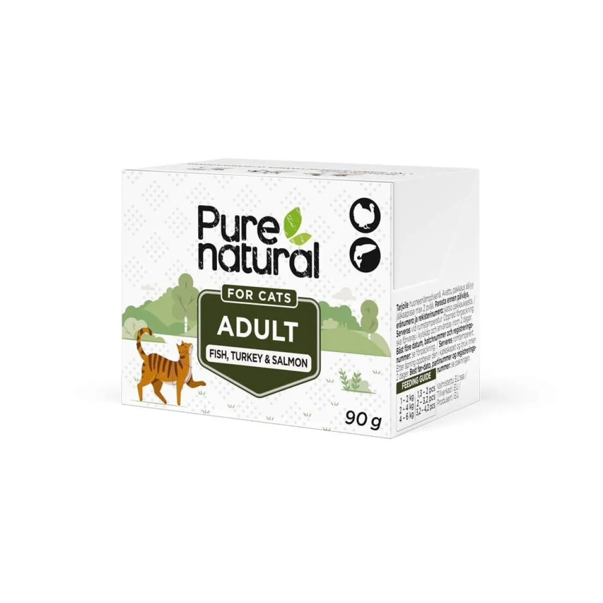 Purenatural Kissan Märkäruoka|Viljaton Kissanruoka*Cat Adult merikala, kalkkuna & lohi 90 g