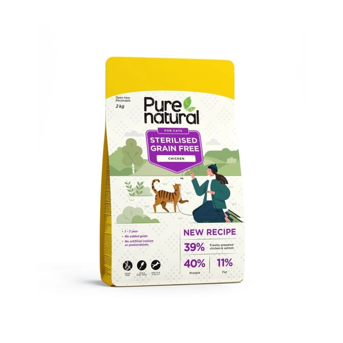 Purenatural Viljaton Kissanruoka|Kissan Kuivaruoka*Cat Grain Free Sterilised Chicken
