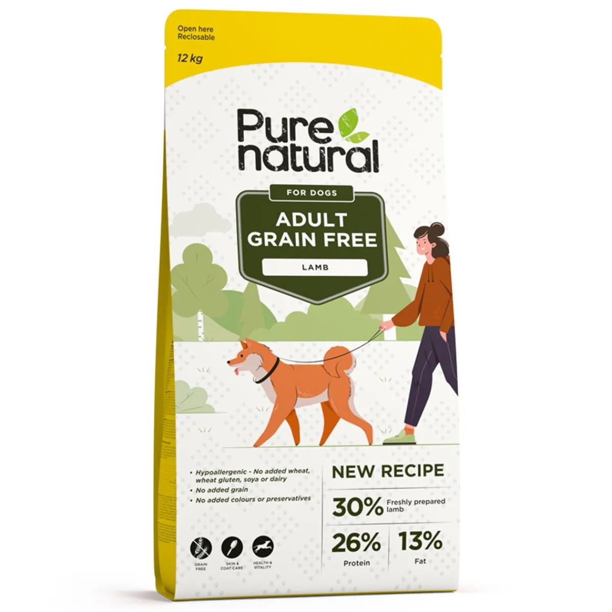 Purenatural Koiran Kuivaruoka|Kotimainen Koiranruoka*Dog Adult Grain Free Lamb
