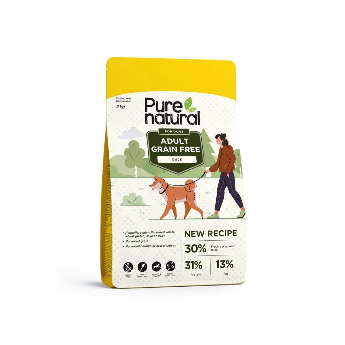 Purenatural Koiran Kuivaruoka|Kotimainen Koiranruoka*Grain Free Duck
