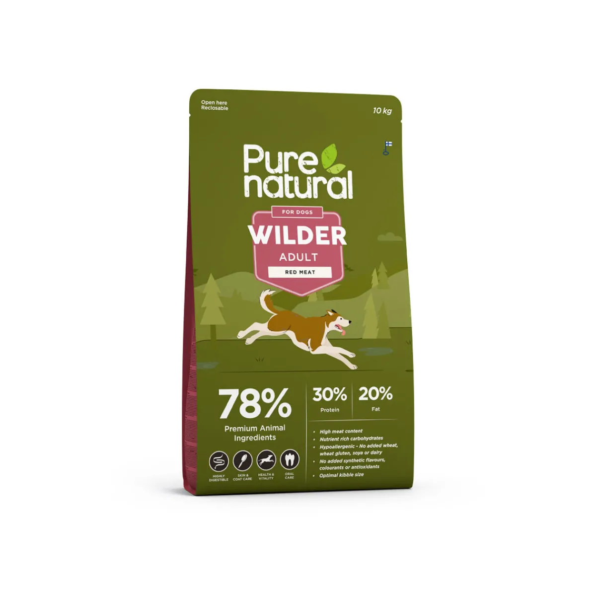 Purenatural Koiran Kuivaruoka|Kotimainen Koiranruoka*Wilder Dog Adult Red Meat