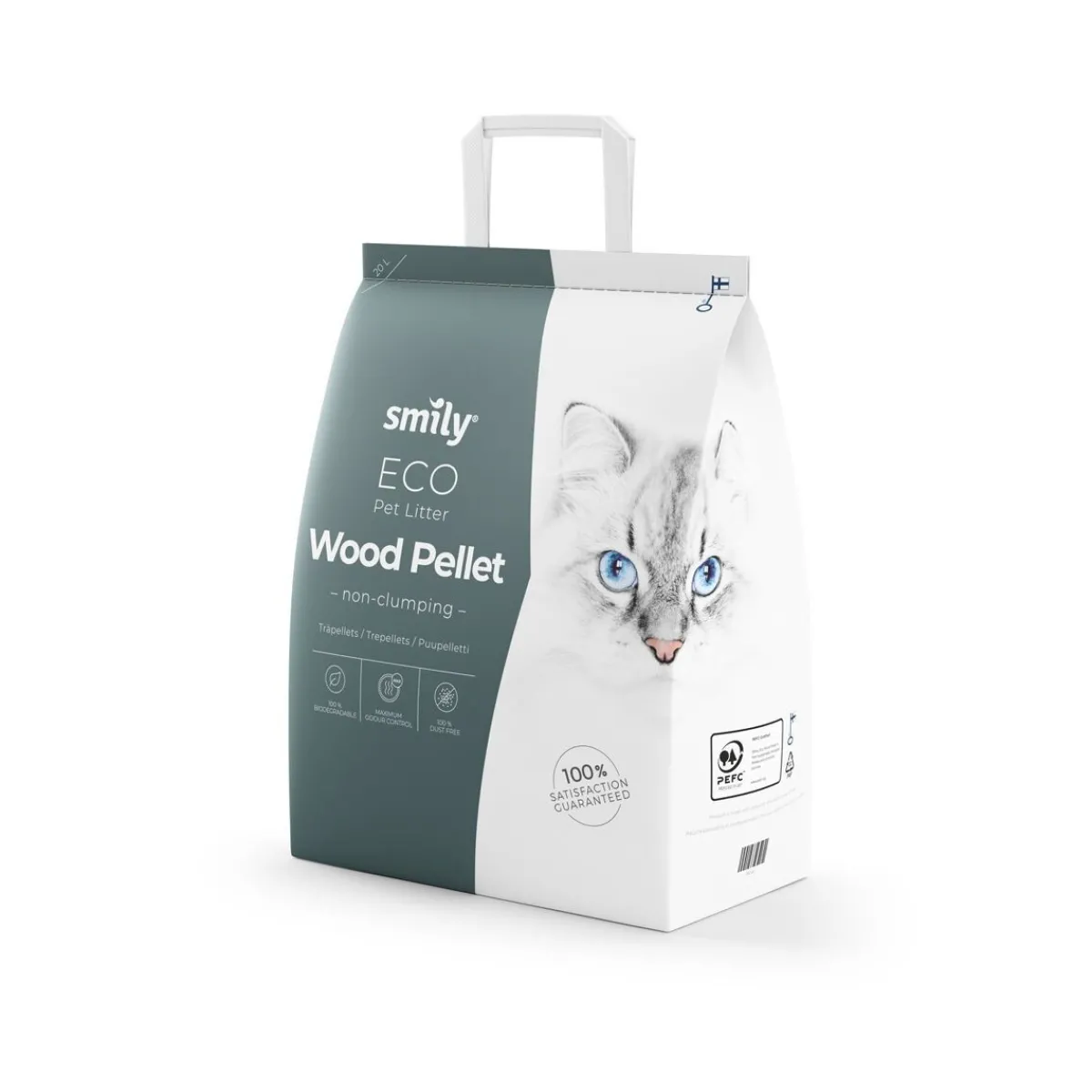 Smily Kissan Puupelletti Ja Paperipelletti|Hajustamaton Kissanhiekka*Puupelletti Eco 20 l