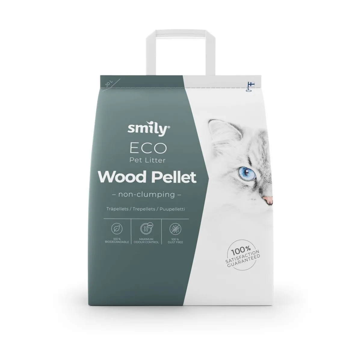 Smily Kissan Puupelletti Ja Paperipelletti|Hajustamaton Kissanhiekka*Puupelletti Eco 20 l