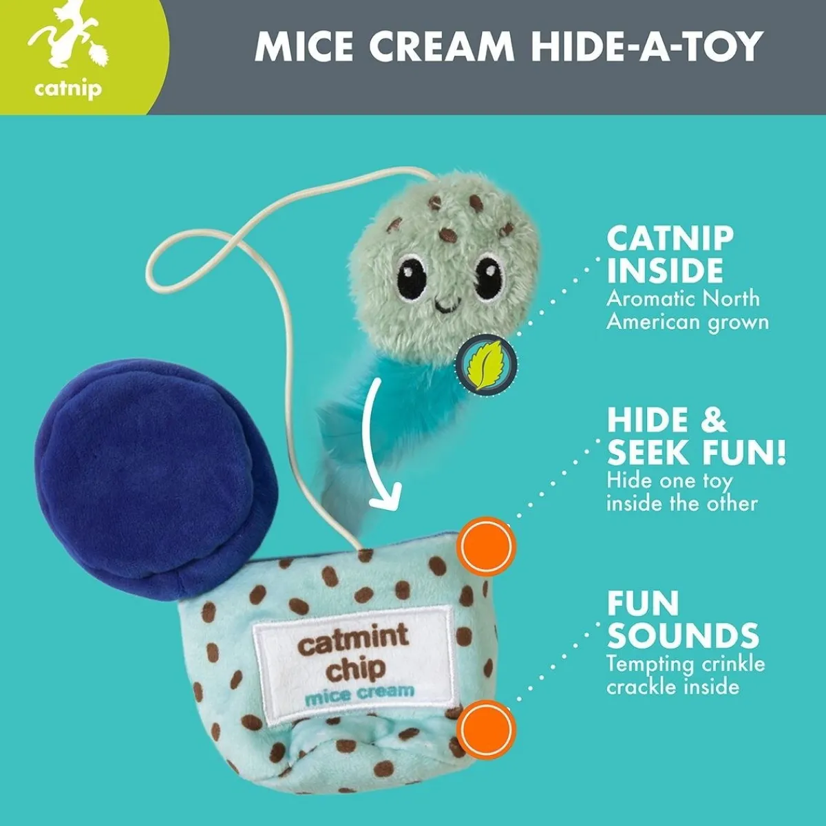 Quirky Kitty Kissanminttulelut*Mice cream hide-a-toy