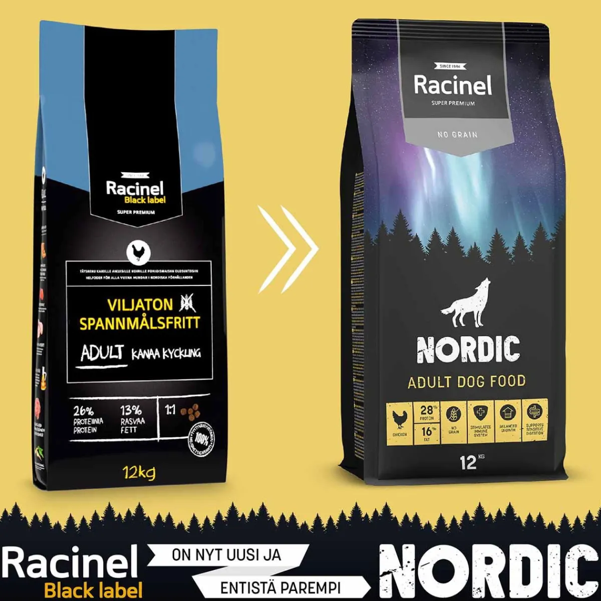 Racinel Koiran Kuivaruoka*Nordic Adult Chicken 12kg