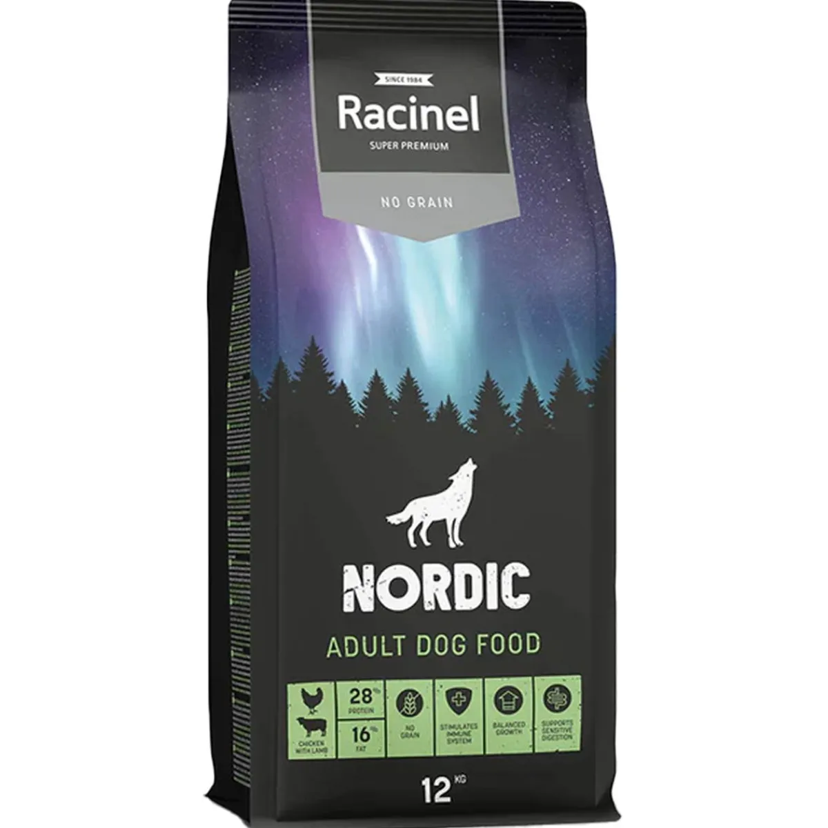 Racinel Koiran Kuivaruoka*Nordic Adult Chicken & Lamb 12 kg