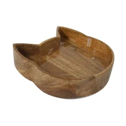 Rosewood Kissan Ruoka- Ja Juomakupit*puinen kissan kuppi