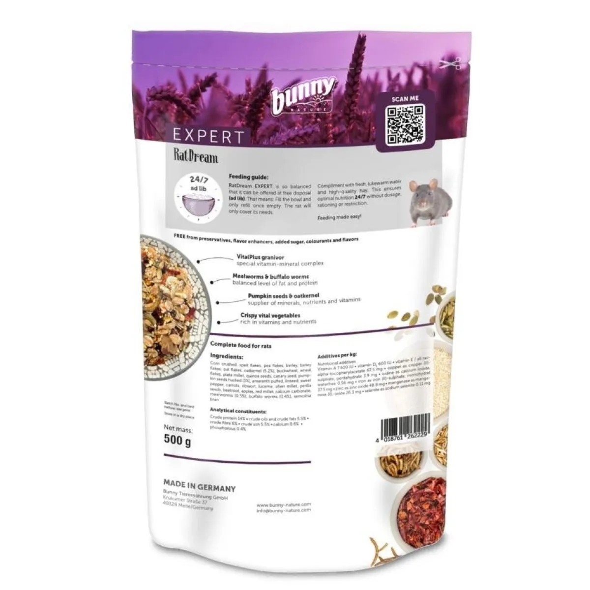 Bunny Nature Pieneläinten Ruoka|Rotan Ruoka*Rotan ruoka Bunny RatDream Expert 500g