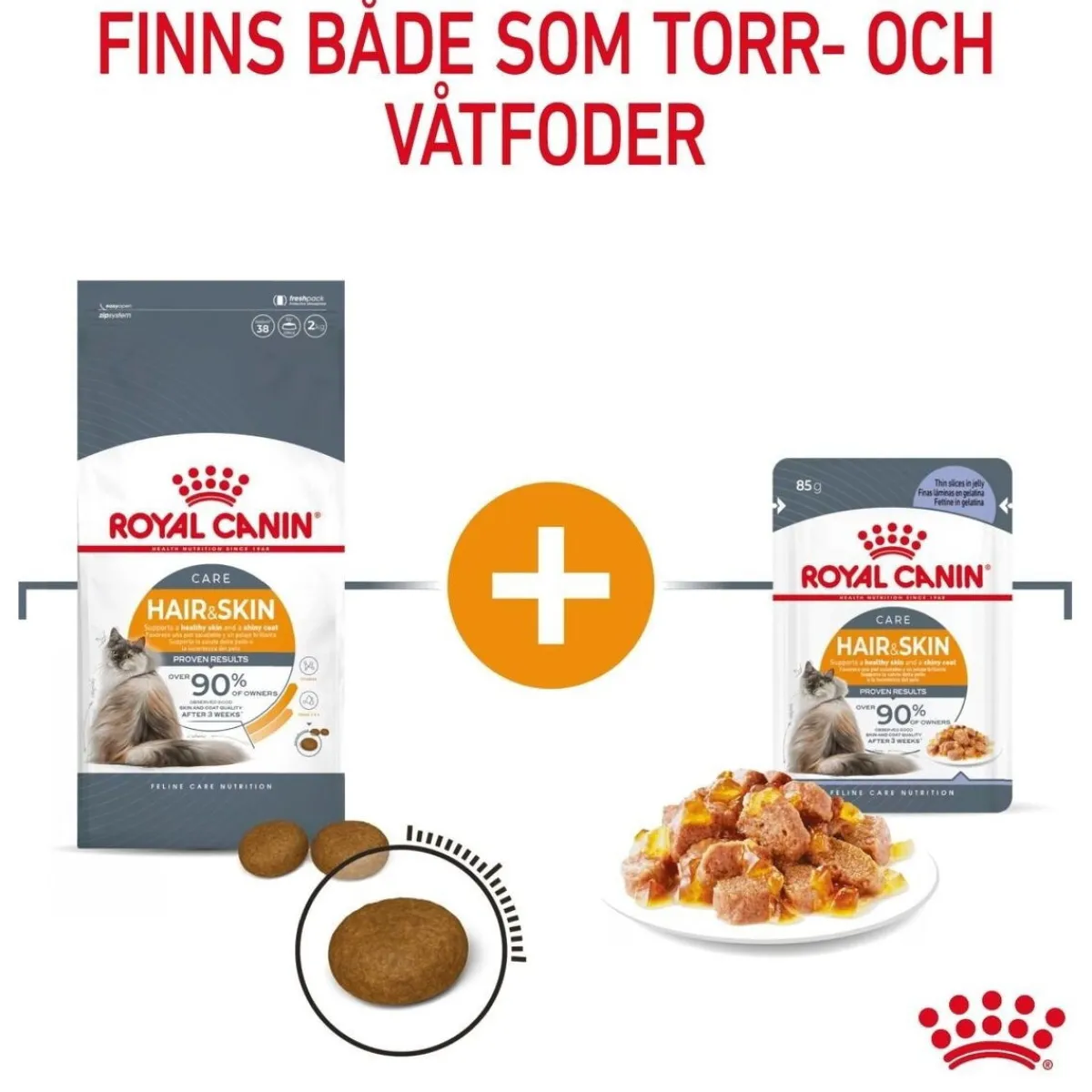 Royal Canin Kissan Märkäruoka*Hair & Skin Care Jelly 85g, 48-pack