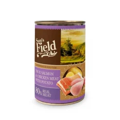 Sam's Field Koiran Märkäruoka Ja Makkarat*True Kana & lohi 400 g