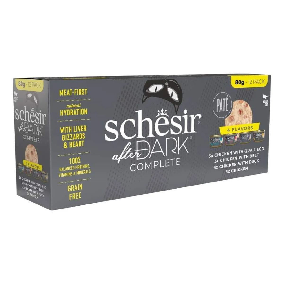 Schesir Kissan Märkäruoka|Viljaton Kissanruoka*After Dark Pate Variety Pack 12 x 80 g