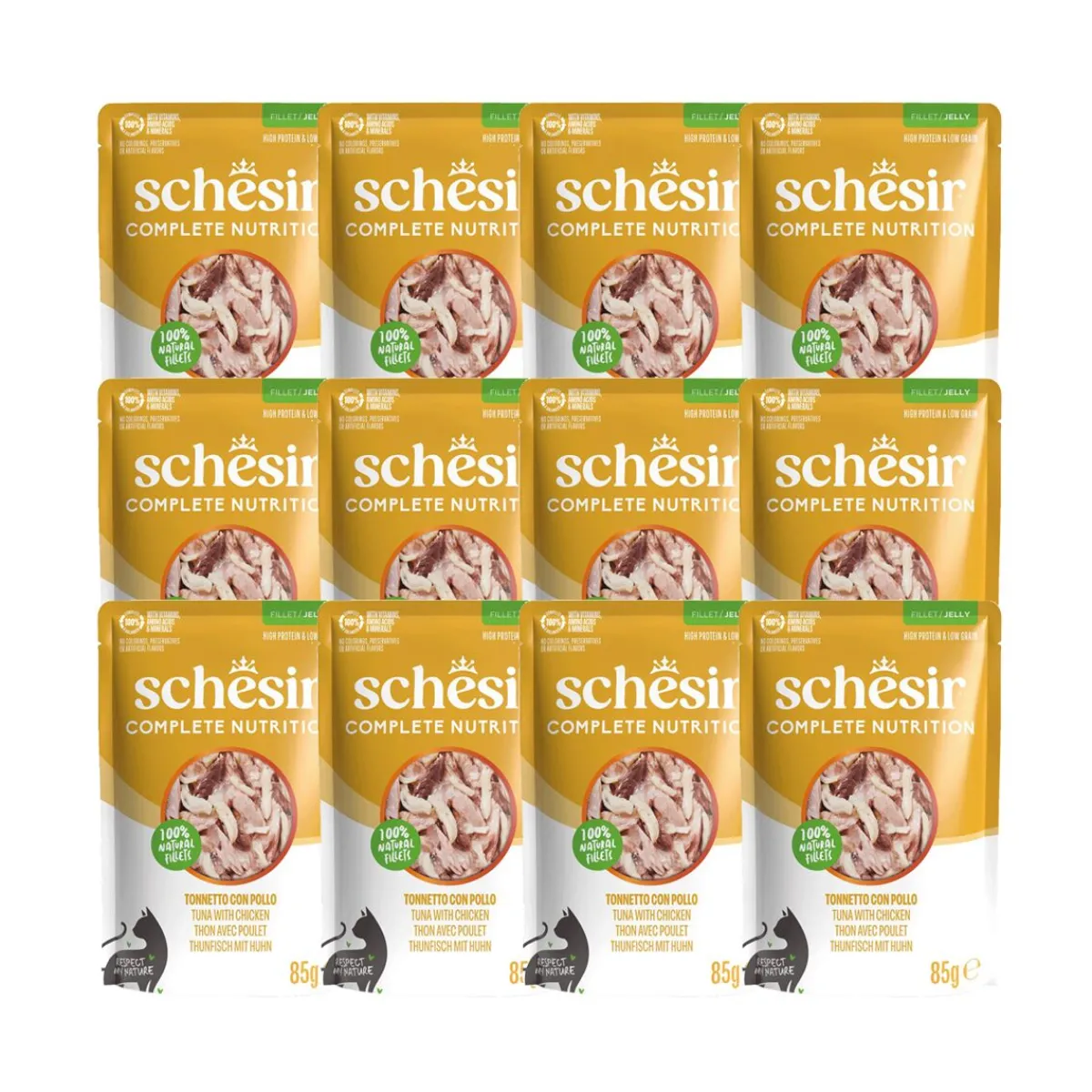 Schesir Kissan Märkäruoka*C&B Tuna chicken in Jelly Pouch 85 g
