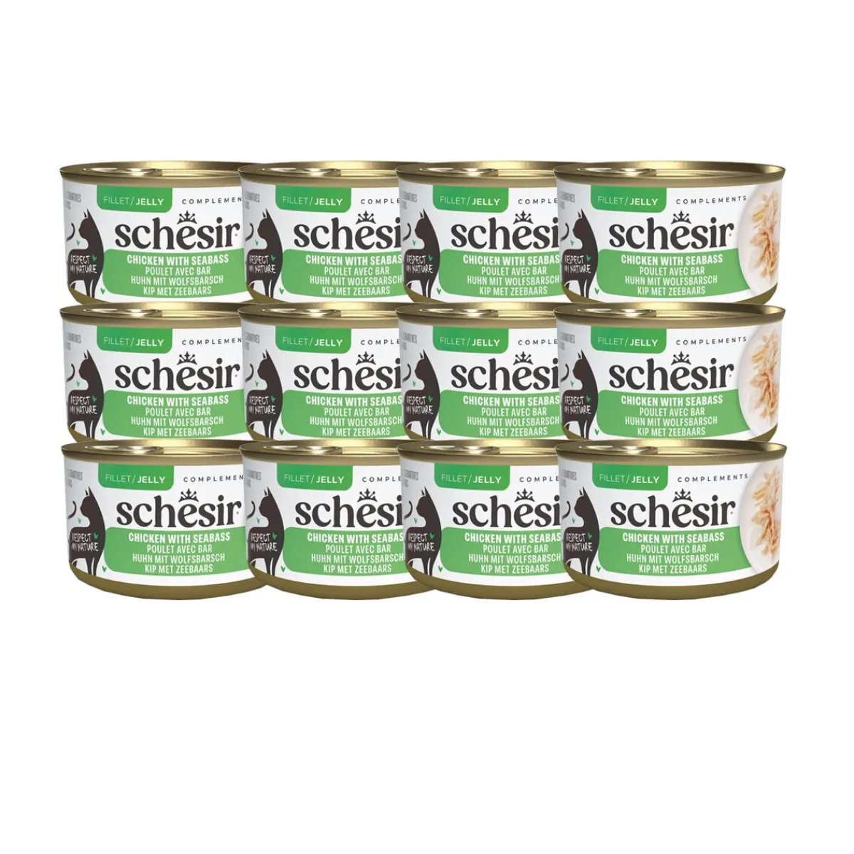 Schesir Kissan Märkäruoka*Complements Chicken with seabass in Jelly 70 g