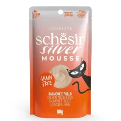 Schesir Kissan Märkäruoka|Viljaton Kissanruoka*Silver Mousse lohi & kana 80 g