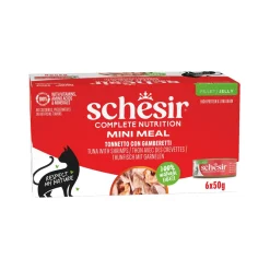 Schesir Kissan Märkäruoka*tonnikala & katkarapu, 6 x 50 g